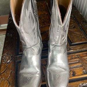 Shyanne Kids Metallic Silver Western Boots